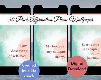 Phone wallpaper body positivity affirmations phone background inspirational quotes for body positive unique gift uplifting affirmations