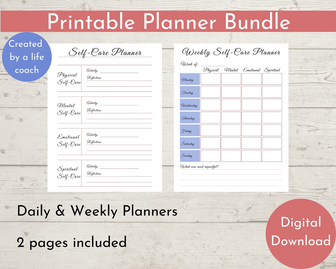 Self Care Planner Printable Self-care Worksheet Digital - Etsy New Zealand