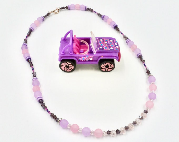 Polly Pocket Purple Toy Car #10 with Matching Necklace Jewellery Set by Lauren Jay Designs