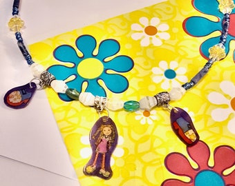 Groovy Girls Shrinkalicious Charm Pendant Floral Beaded Necklace by Lauren Jay Designs
