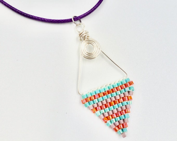 Pendant Necklaces, Cord Necklaces, Purple Necklaces, Beaded Pendants, Silver Pendants, Colourful Necklaces, Jewellery Gifts, Gifts for Her