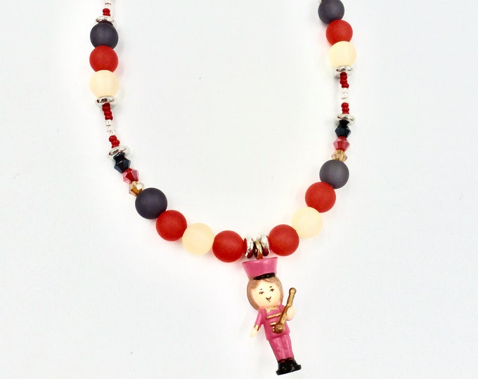 CLEARANCE SALE ITEM - 1992 Polly Pocket Majorette Charm Beaded Necklace by Lauren Jay Designs