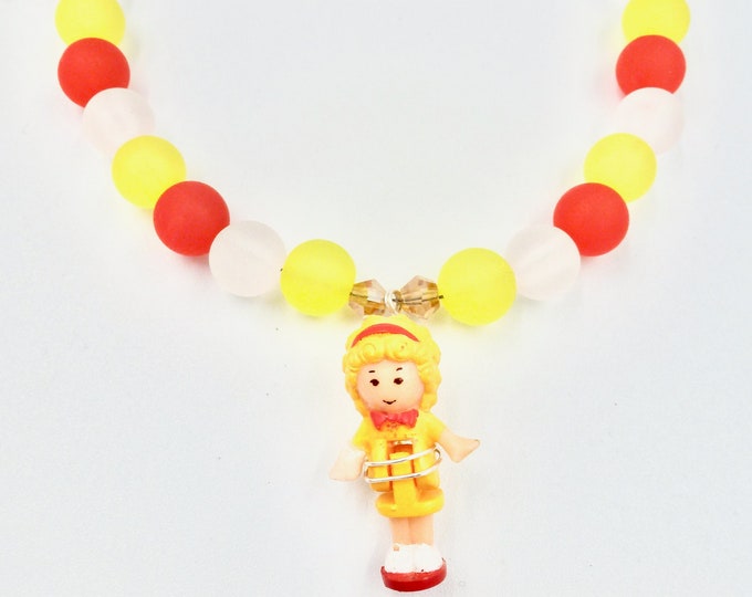 1989 Yellow & Red Polly Pocket Pendant Beaded Necklace by Lauren Jay Designs