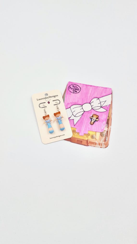 1995 Polly Pocket Lauren Pony Sisters Dangle Earrings by Lauren Jay Designs