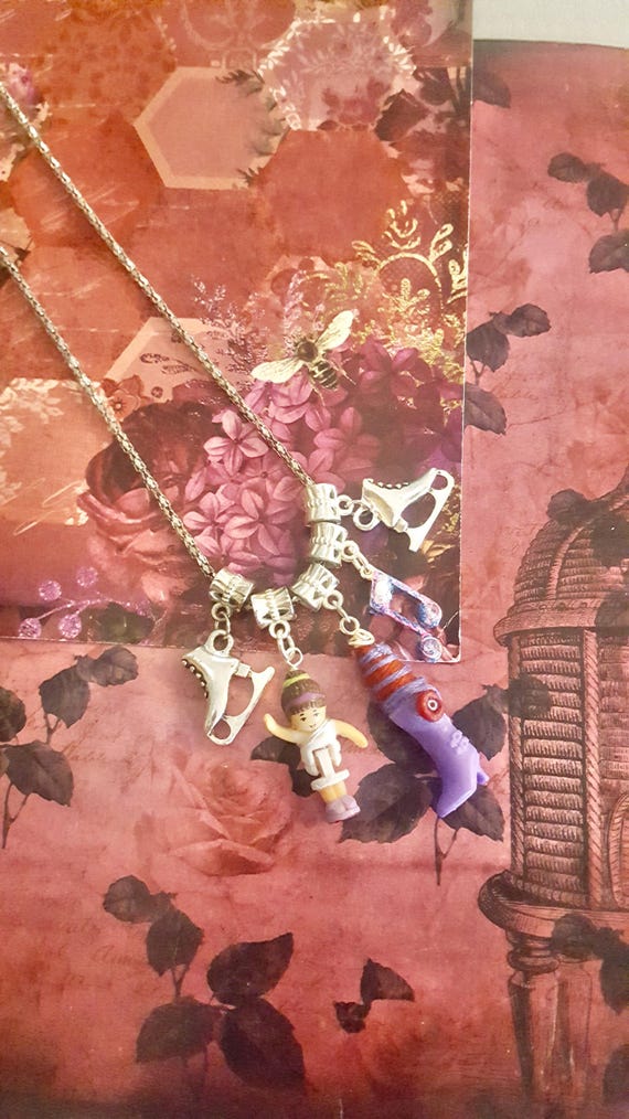 Polly Pocket Dance, Fashion and Skate Pendant Chain Necklace by Lauren Jay Designs
