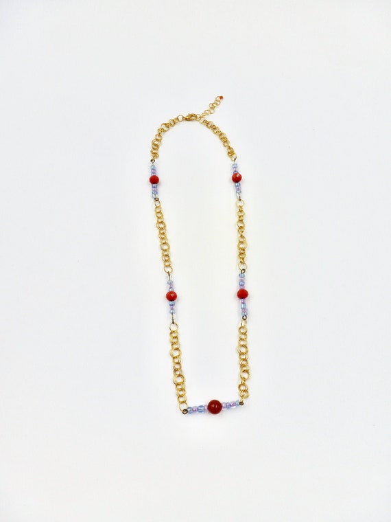 Chain Necklaces, Chainmail Necklaces, Gold Necklaces, Beaded Necklaces, Agate Necklaces, Red Necklaces, Birthday Gifts, Gifts for Her, Gifts