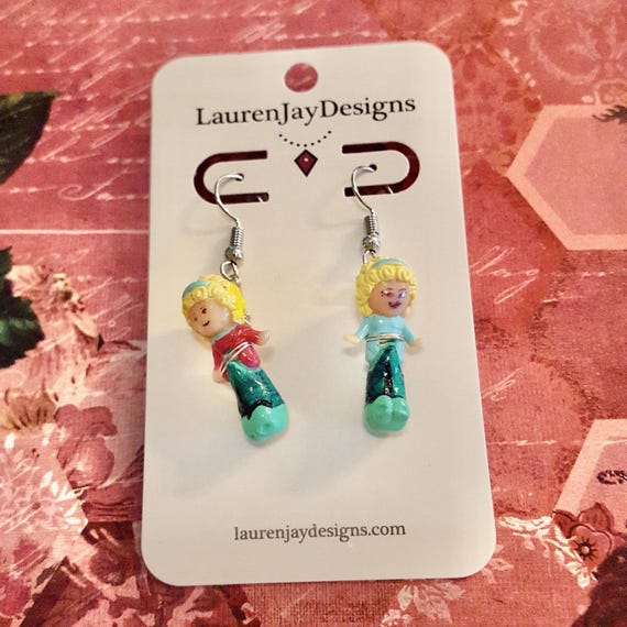 1993 Restored Polly Pocket Teetor-Totter Pals Dangle Earrings by Lauren Jay Designs
