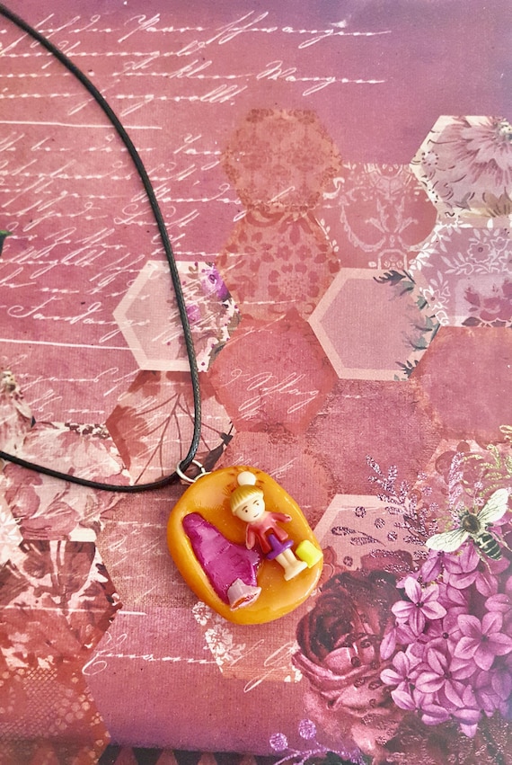 Pocket Land Polly Pocket Replica Desert Western Saloon Door Pendant Cord Necklace by Lauren Jay Designs