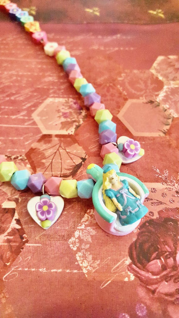 Trendmasters Starcastle Princess in a Teacup Pendant Floral Rainbow Beaded Necklace by Lauren Jay Designs