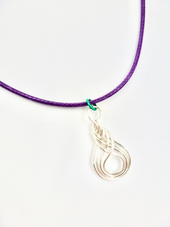 Pipa Knot Necklaces, Pendant Necklaces, Wire Wrapped Necklaces, Cord Necklaces, Purple Necklaces, Jewellery Gifts, Fun Gifts, Gifts for Her