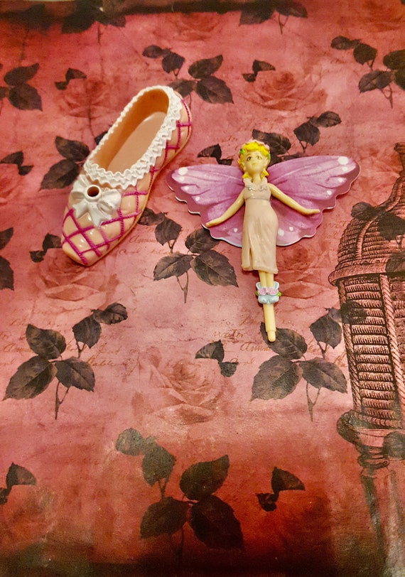 Shoe Fairies Vintage 90's Blue Box Toys Fairy Doll Shoe Toy with Restored Fairy Wings