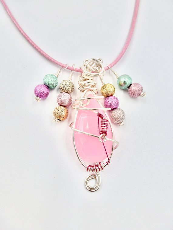 Pendant Necklaces, Beaded Necklaces, Pink Necklaces, Crystal Necklaces, Colorful Necklaces, Jewellery Gifts, Birthday Gifts, Gifts for Her