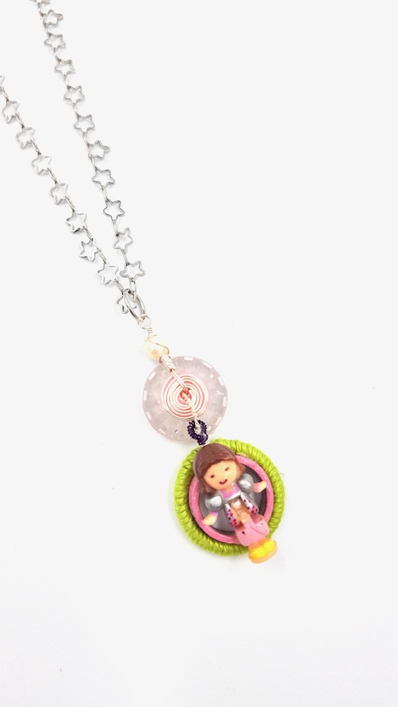 Polly Pocket Princess Beaded Pendant Star Chain Necklace by Lauren Jay Designs