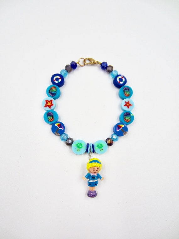 1990 Polly Pocket Pendant Nautical Themed Beaded Bracelet by Lauren Jay Designs