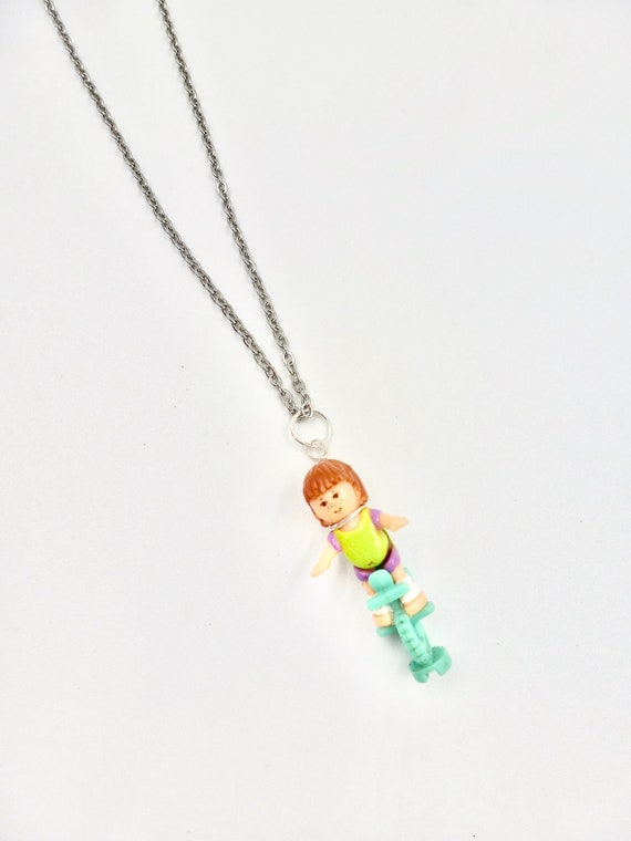 CLEARANCE SALE ITEM - 1995 Polly Pocket Unicycle Pendant Chain Necklace by Lauren Jay Designs