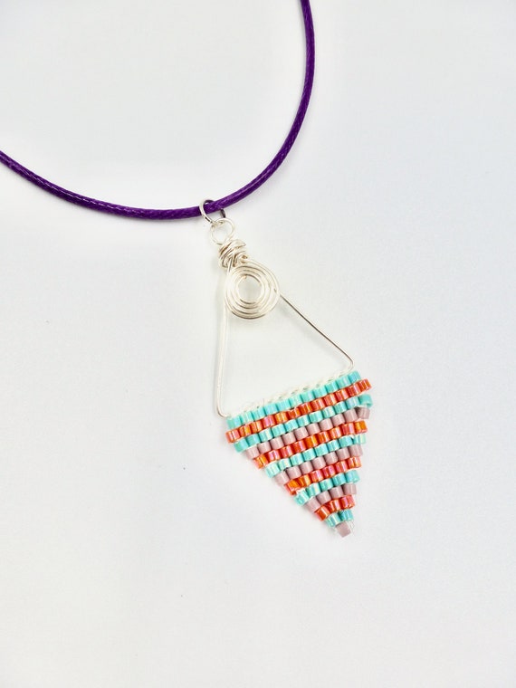 Pendant Necklaces, Cord Necklaces, Purple Necklaces, Beaded Pendants, Silver Pendants, Colourful Necklaces, Jewellery Gifts, Gifts for Her