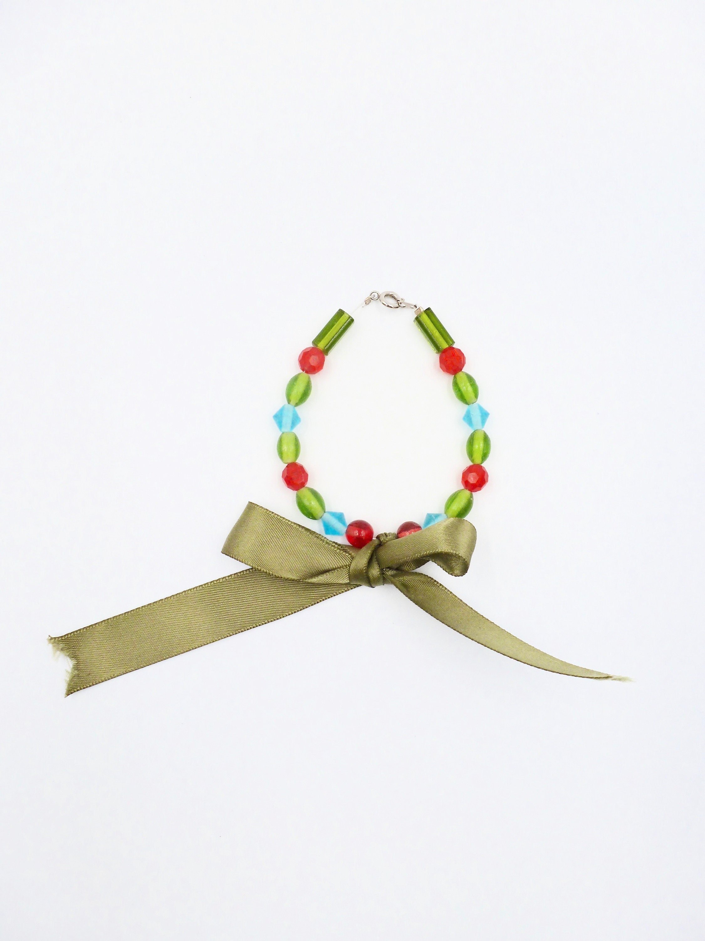 Beaded Bracelets Bow Bracelets Green Bracelets Festive Etsy Canada