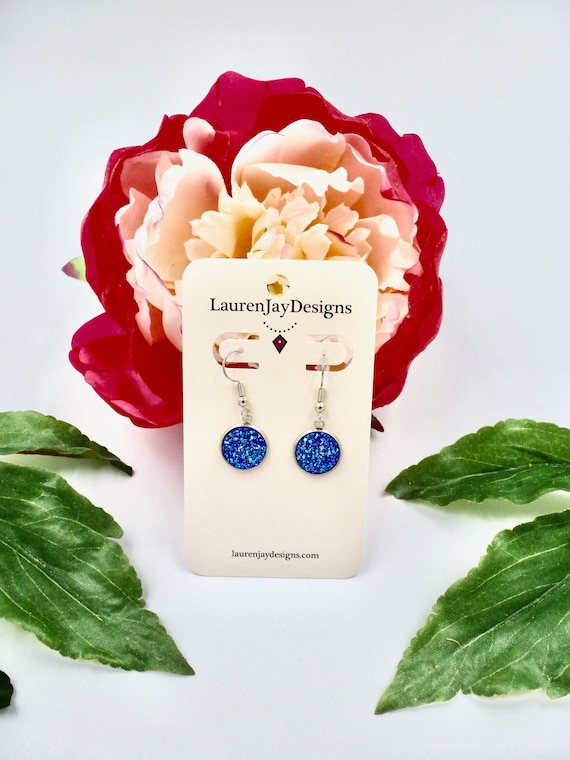 Faux Druzy Dangle Earrings for Women by Lauren Jay Designs