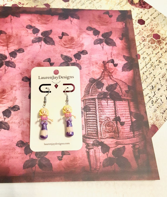 1996 Polly Pocket Fountain Fantasy Dangle Earrings by Lauren Jay Designs