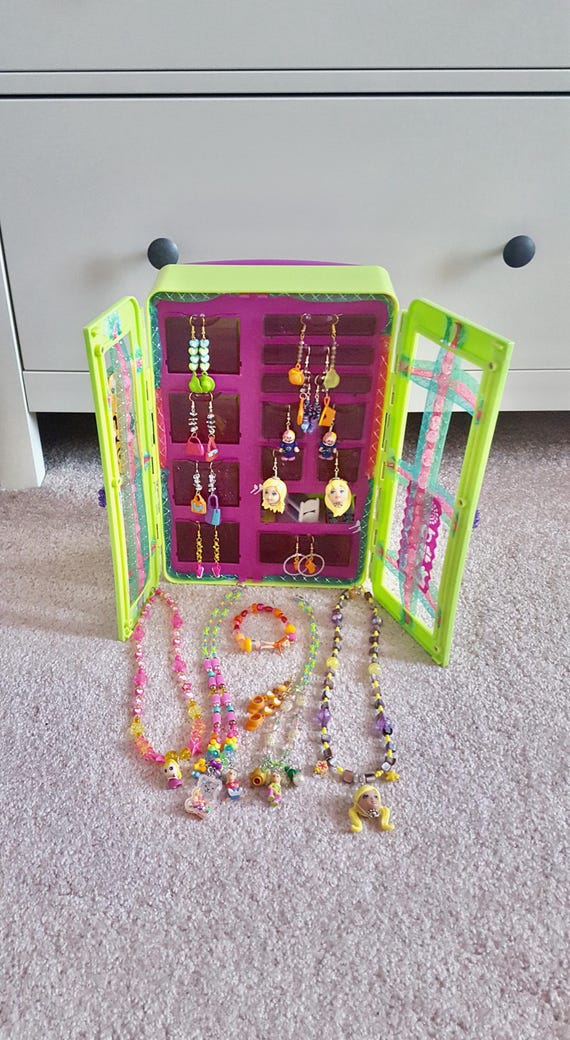 Polly Pocket Jewellery Suitcase Beaded Necklace, Bracelet and Earring Set by Lauren Jay Designs