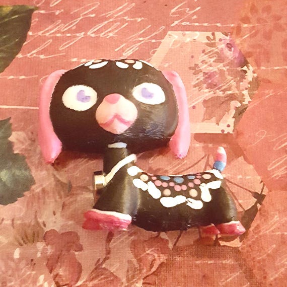 Littlest Pet Shop LPS Dachshund Dog 3D Printed and Hand-Painted with Mandalas by Lauren Jay Designs