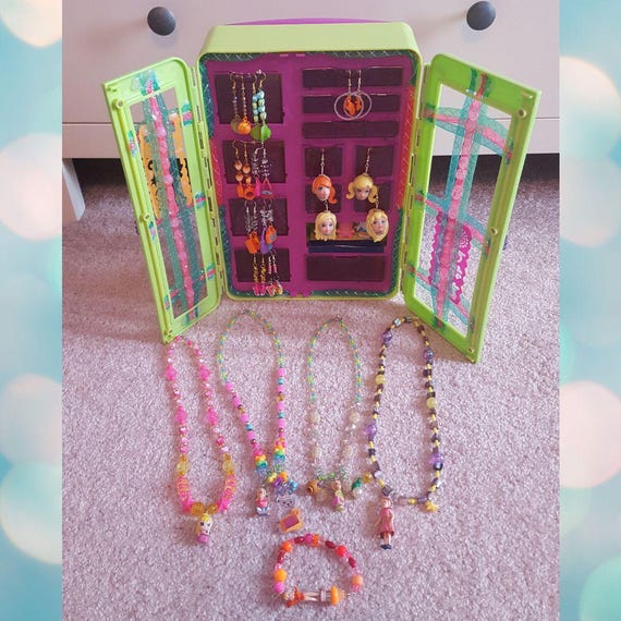 Polly Pocket Jewellery Suitcase Beaded Necklace, Bracelet and Earring Set by Lauren Jay Designs