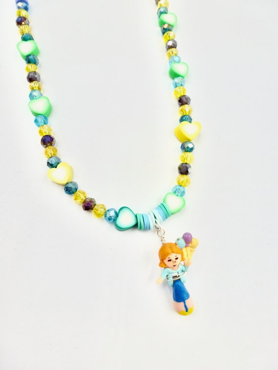 1993 Polly Pocket Jessica Balloon Pendant Beaded Birthday Necklace by Lauren Jay Designs