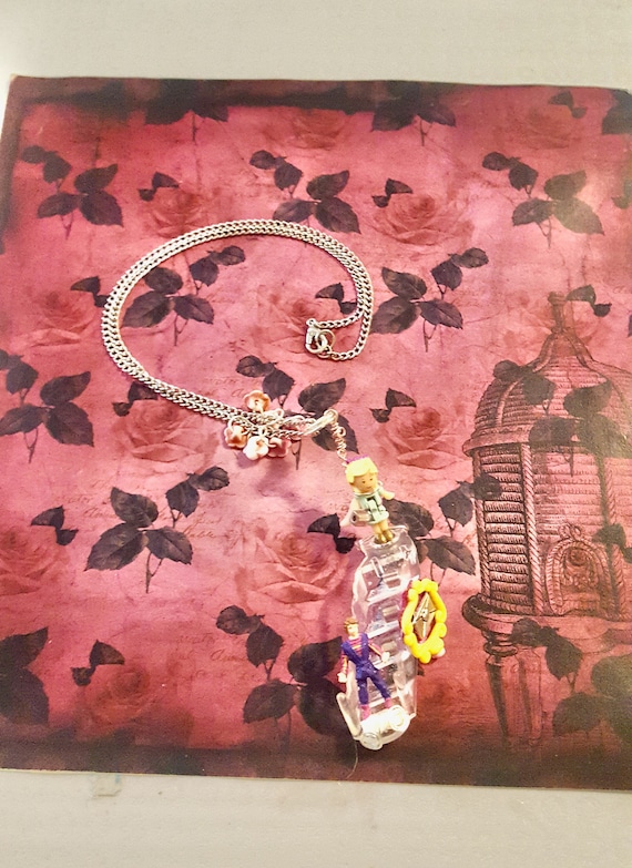 1993 Polly Pocket Pretty Present Stair Prince Charming Pendant Chain Necklace by Lauren Jay Designs