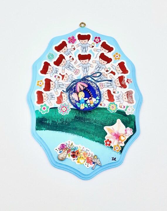 1994 Polly Pocket Doll Ice Cream Stand Wooden Canvas Art by Lauren Jay Designs