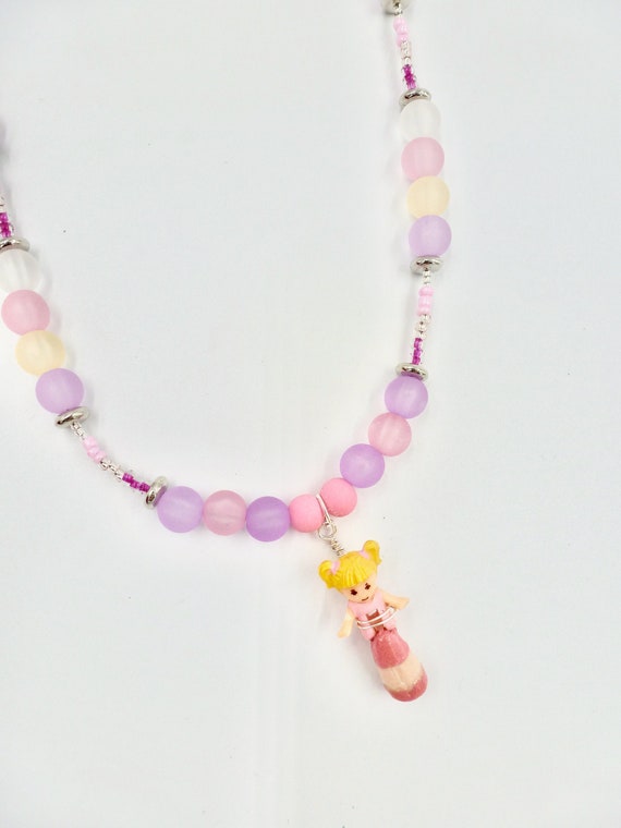 1989 Polly Pocket Tiny Tina Pendant Beaded Necklace by Lauren Jay Designs