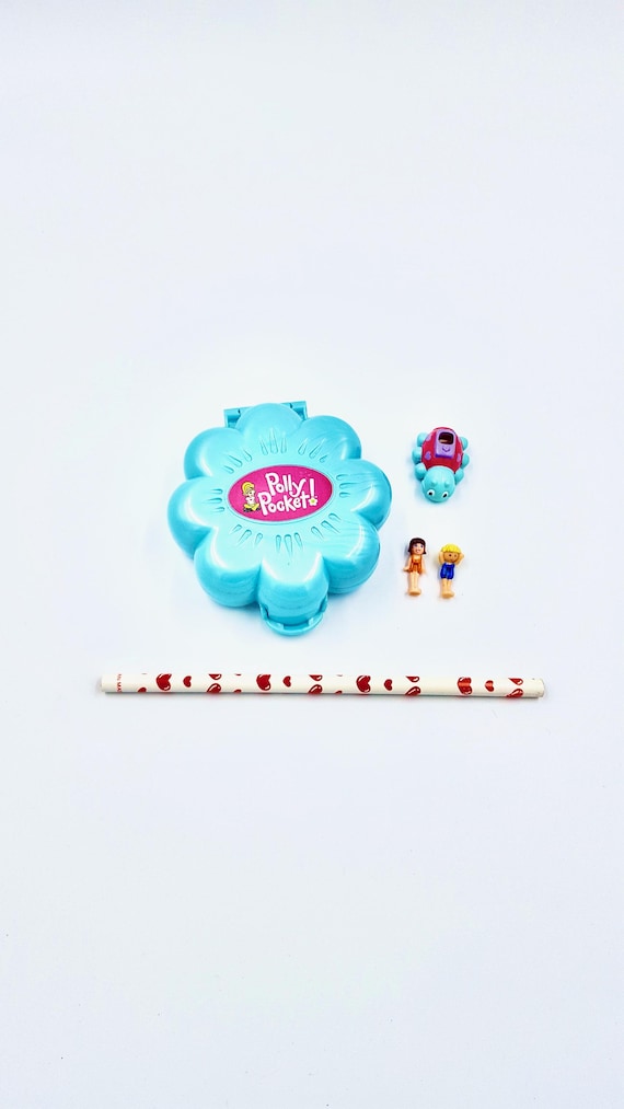 RARE 2000 Polly Pocket Water Park (Water Fun Park Reproduction) with 2 Dolls, Ladybug Pencil Topper and Pencil