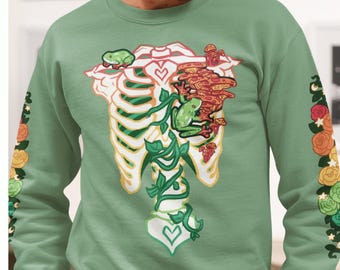 Sweat-shirt Autism Pride à cage thoracique | Pull drapeau autiste, chemise grenouille fierté autisme subtile, sweat-shirt squelette handicapé, vêtements gothiques pastel