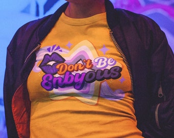 T-shirt de fierté non binaire | T-shirt unisexe Enbyous Y2K | Subtle Pride Enby Trans Rights Art queer Y2K Top LGBTQ Drapeau Star Pastel Goth Shirt