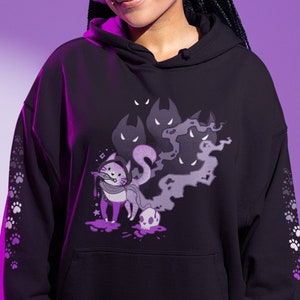 Asexual Pride Rogue Cat Hoodie | Ace Flag Sweatshirt, Subtle Pride, Ace Pride, Queer Art, Cute TTRPG LGBTQ, Pastel Goth Clothing