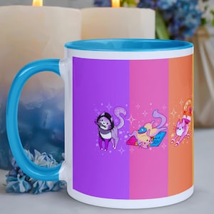 Fantasy LGBT Pride Cat Mug | Witchy Cat Lover Gifts, Pastel Goth Queer Art, LGBTQ Coffee Mug, Cute Kitty Tea Cup, LGBT Magical Coffee Cup