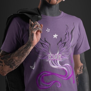 Asexual Subtle Pride Shirt | Asexual Flag T-Shirt, Cute Ace Pride Wing Shirt, LGBTQ Phoenix Queer Art, Pastel Goth Clothing