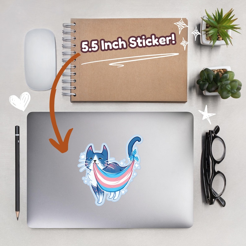 LGBT Pride Flag Cat Stickers | Lesbian Pan Bi Gay Ace Trans Aro ...