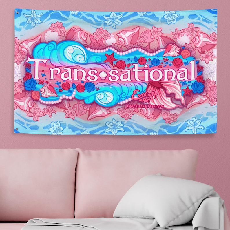 Fantasy Mermaidcore Transgender Pride Flag | Trans Pride, Queer Art ...