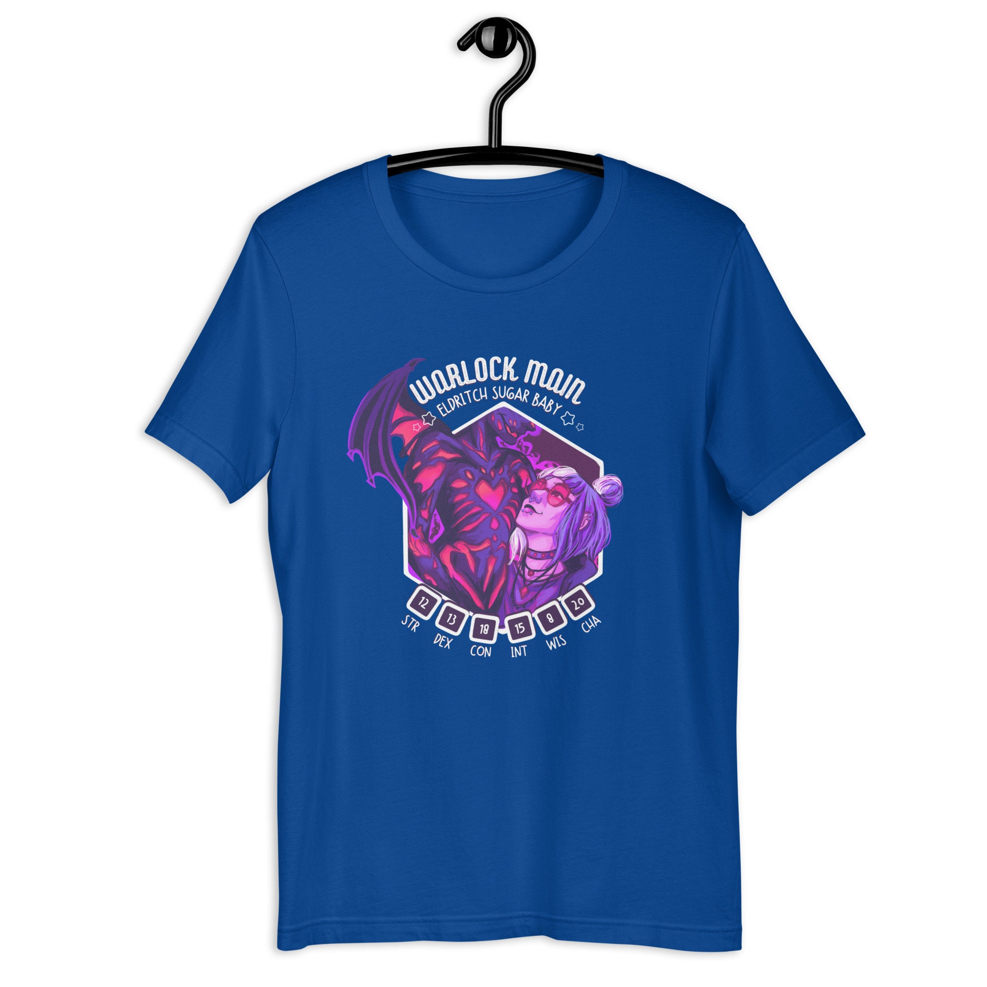 Goth TTRPG Warlock Main T-shirt | Eldritch Sugar Baby, Kawaii D20