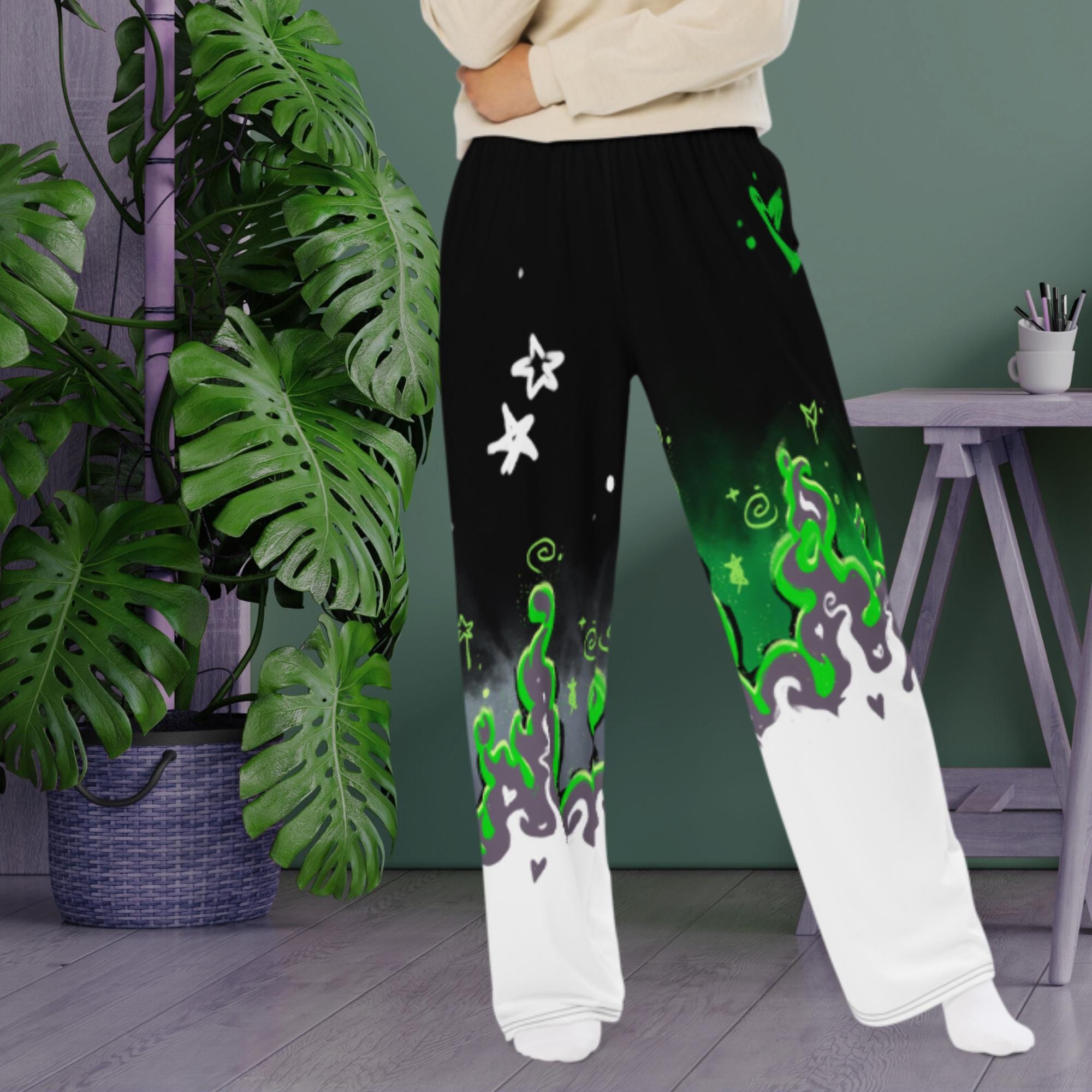 Green Flame Pants - Etsy UK