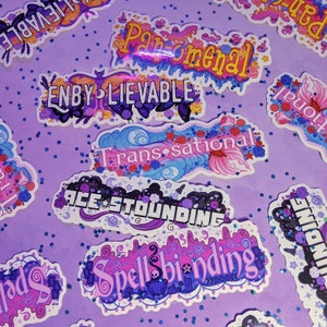 Autocollants de jeu de mots de fierté | Asexué Ace Bisexuel Pansexuel Nonbinaire Enby Transgenre Trans Pride Autocollants Fierté Autocollant Gay Pride Autocollant
