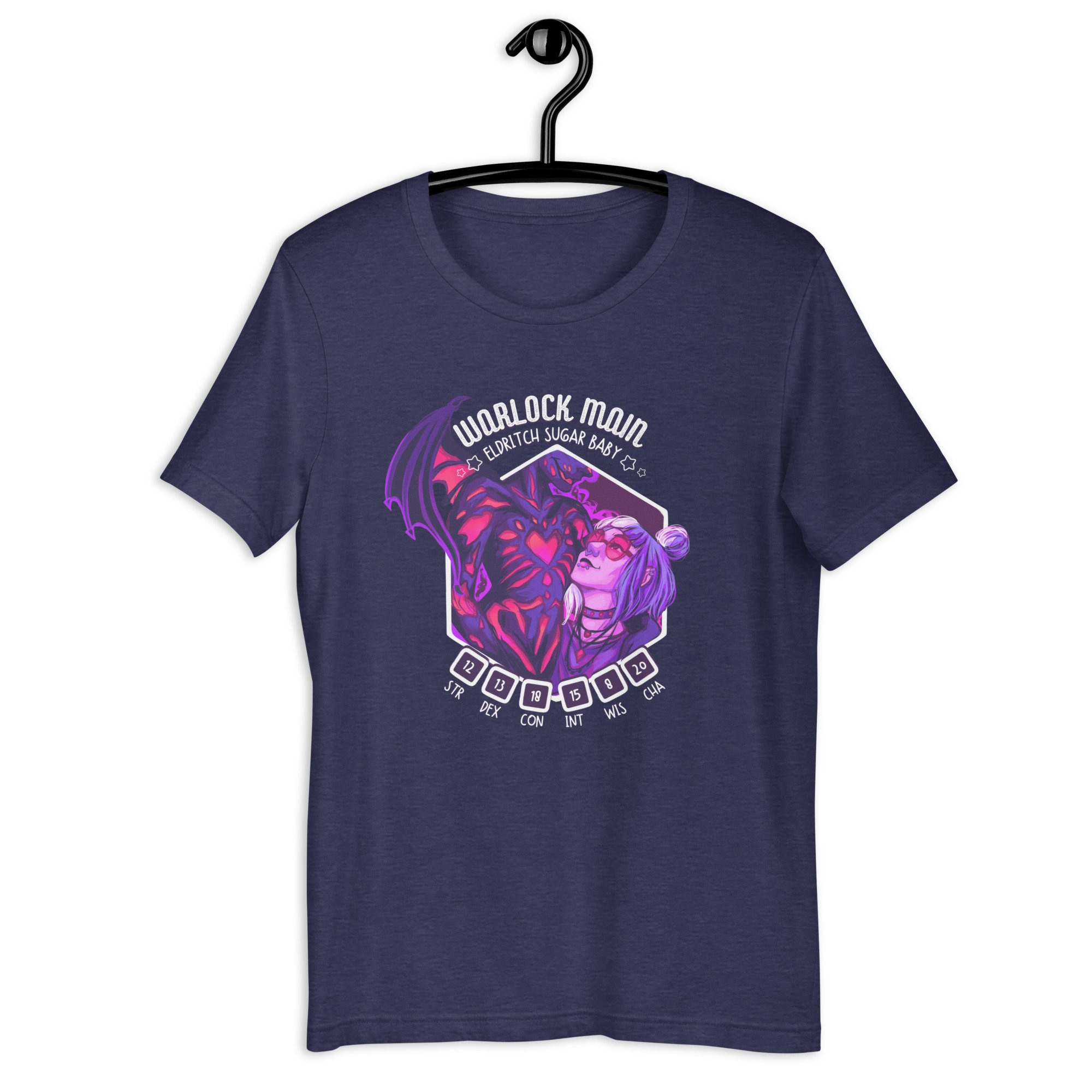 Goth TTRPG Warlock Main T-shirt | Eldritch Sugar Baby, Kawaii D20