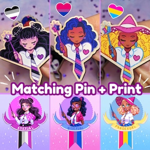 Subtle Pride Witch Pins | Asexual Pin, Ace Pride Pin, Pansexual Pin, Bisexual Pin, Pan Pride Gift, Aroace Accessories, Cute LGBTQ Pins