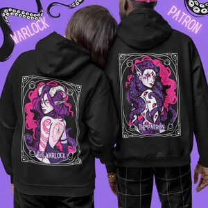 Warlock Patron Fantasy Matching Couples Hoodies | Couple Hoodies, TTRPG Sweatshirt, Tarot Cards, Witchy Stuff, Goth Hoodie, Plus Size Goth