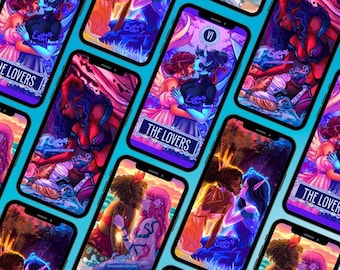 Fantasy Romance WLW Phone Wallpapers | Lesbian Couple Cell Phone Wallpaper, LGBTQ Anime Sapphic Art, LGBT Pride Queer Art