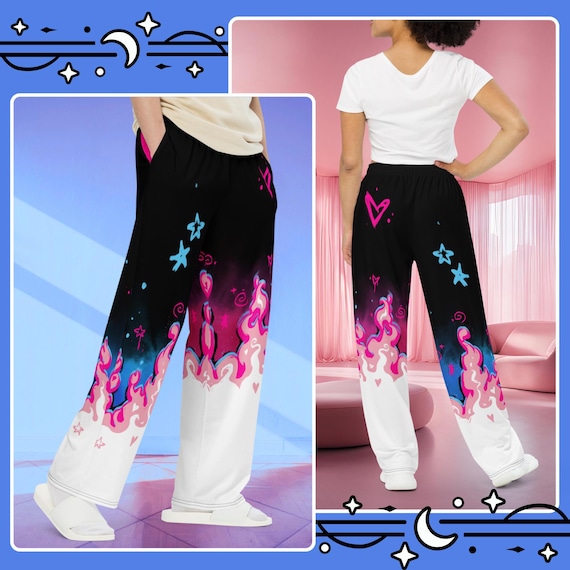 Transgender Subtle Pride Unisex Wide-leg Pants | Trans Flag Pants