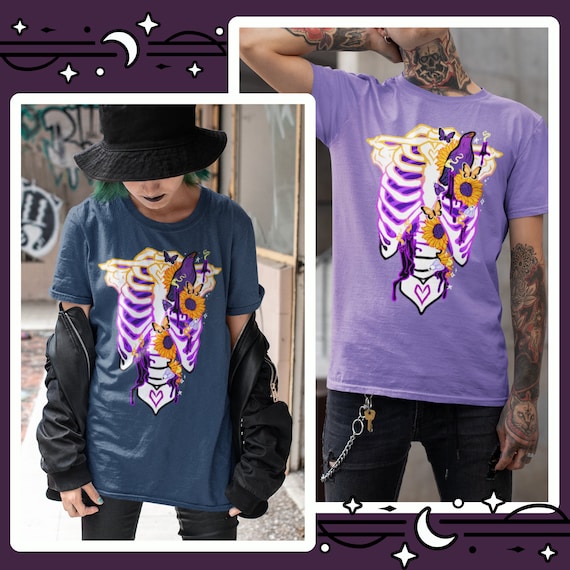 Nonbinary Subtle Pride Ribcage T-shirt | Enby Clothes