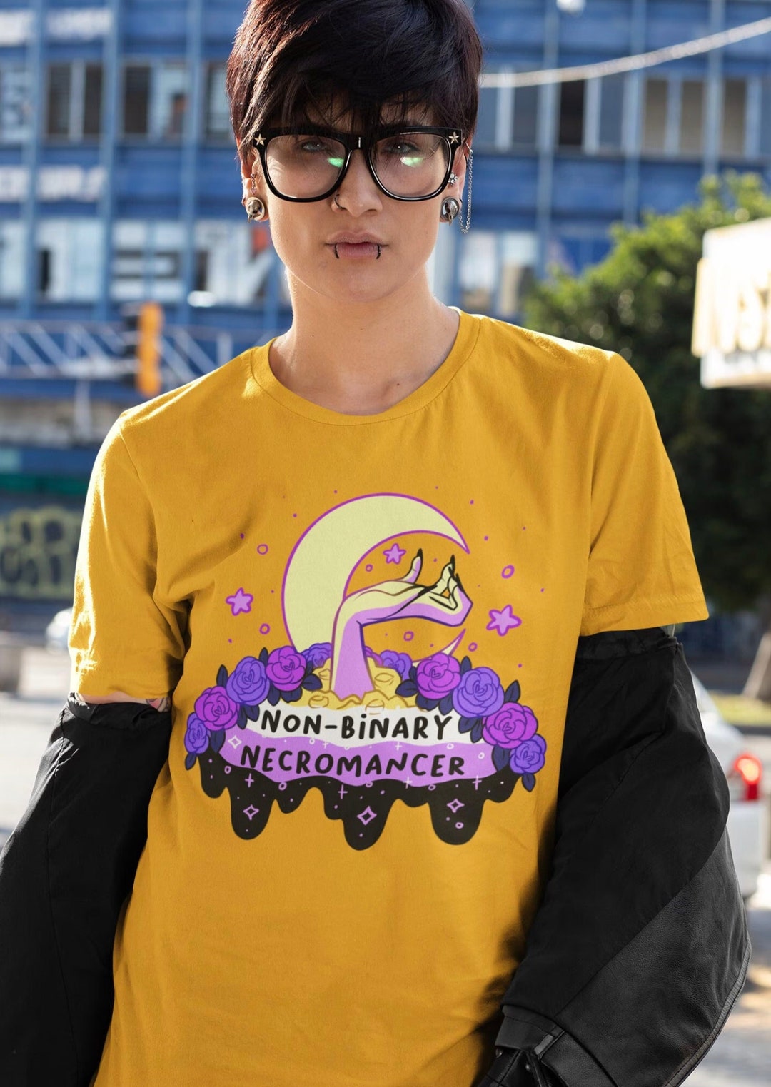 Nonbinary Pride Shirt Nonbinary Necromancer Tshirt, Subtle Pride