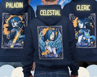 Paladin Cleric Fantasy Matching Couples Hoodies | Couple Hoodies, TTRPG Sweatshirt, Tarot Cards, Witchy Stuff, Plus Size Goth