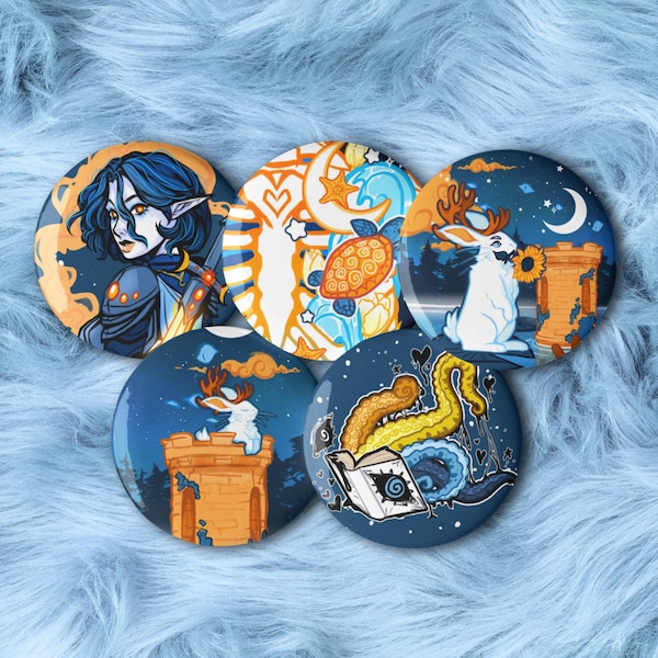 Aroace Subtle Pride Fantasy Button Set | Aroace Pride Cryptid Pin, Aro Pride Turtle Pin, LGBTQ Monster Lover Gift, Ace Jackalope Pin